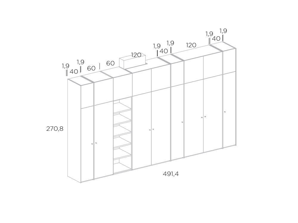 Armario juvenil con altillos 16 de Tegar Mobel - 3