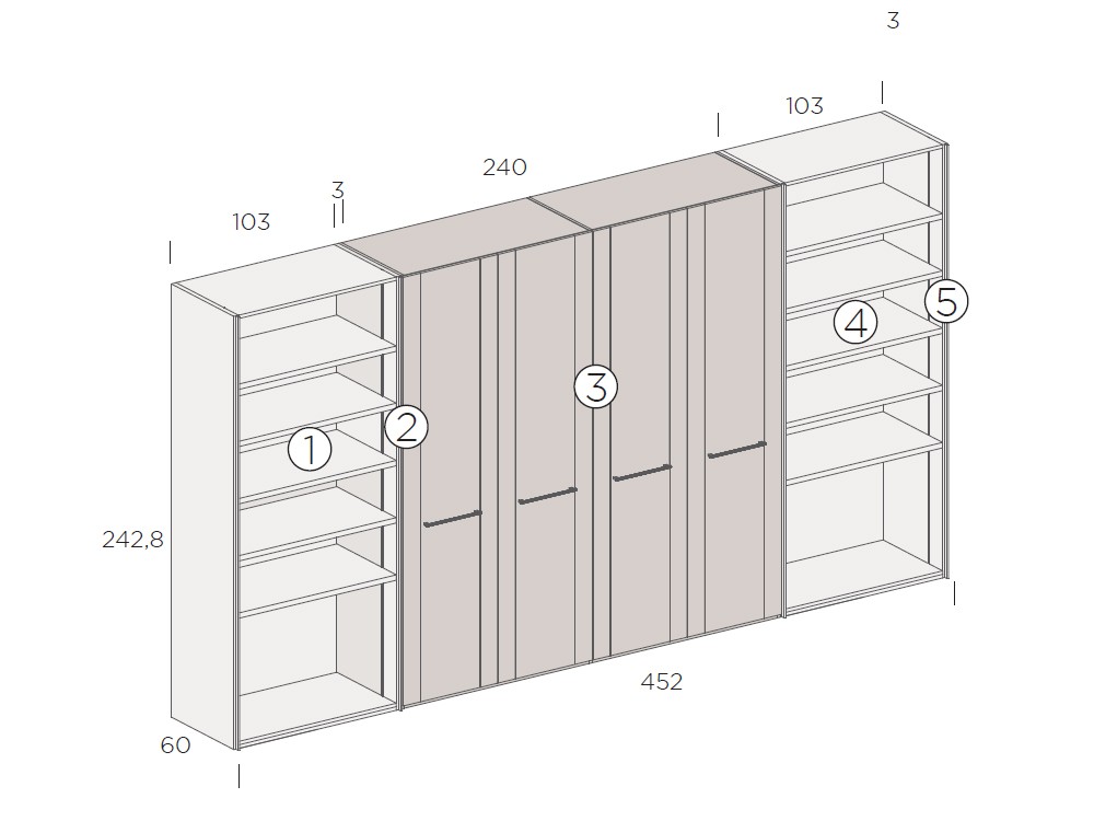 Armario puertas batientes Zebra para gimnasio 22 de Tegar Mobel - 3