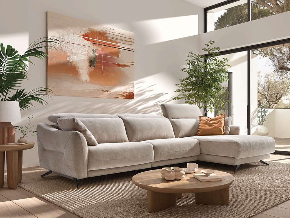 Sofá chaiselongue con asientos deslizantes Alice de Pedro Ortiz - 1