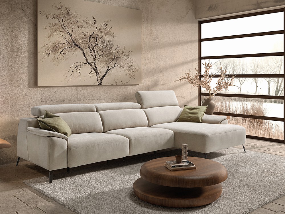 Sofá chaiselongue con asientos deslizantes Padua de Pedro Ortiz - 1