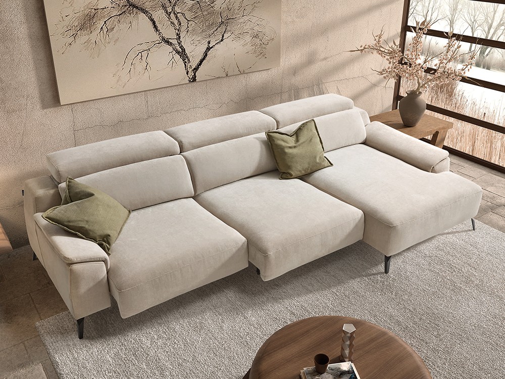 Sofá chaiselongue con asientos deslizantes Padua de Pedro Ortiz - 2
