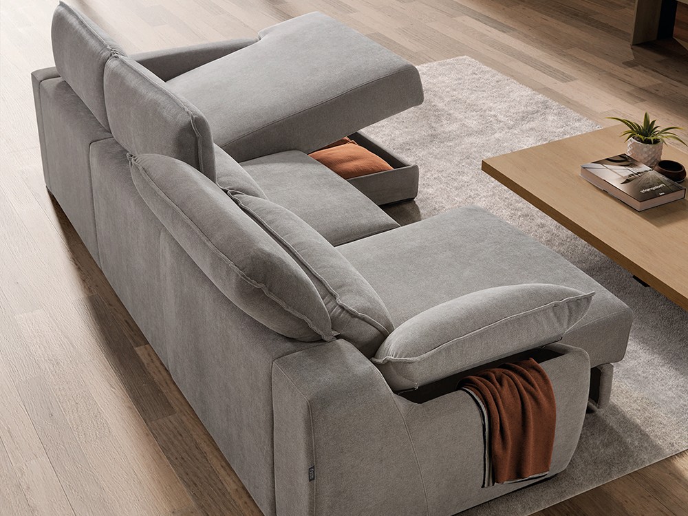 Sofá chaiselongue con asientos deslizantes Arenas de Pedro Ortiz - 2