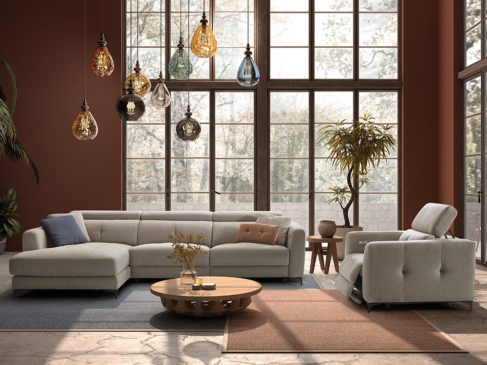 Sofá chaiselongue asientos deslizantes Dino de Pedro Ortiz - 2