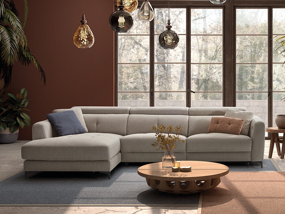 Sofá chaiselongue asientos deslizantes Dino de Pedro Ortiz - 1