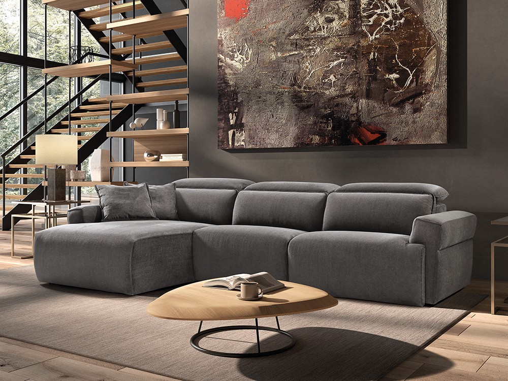 Sofá chaiselongue asientos fijos o relax Trevi de Pedro Ortiz - 1