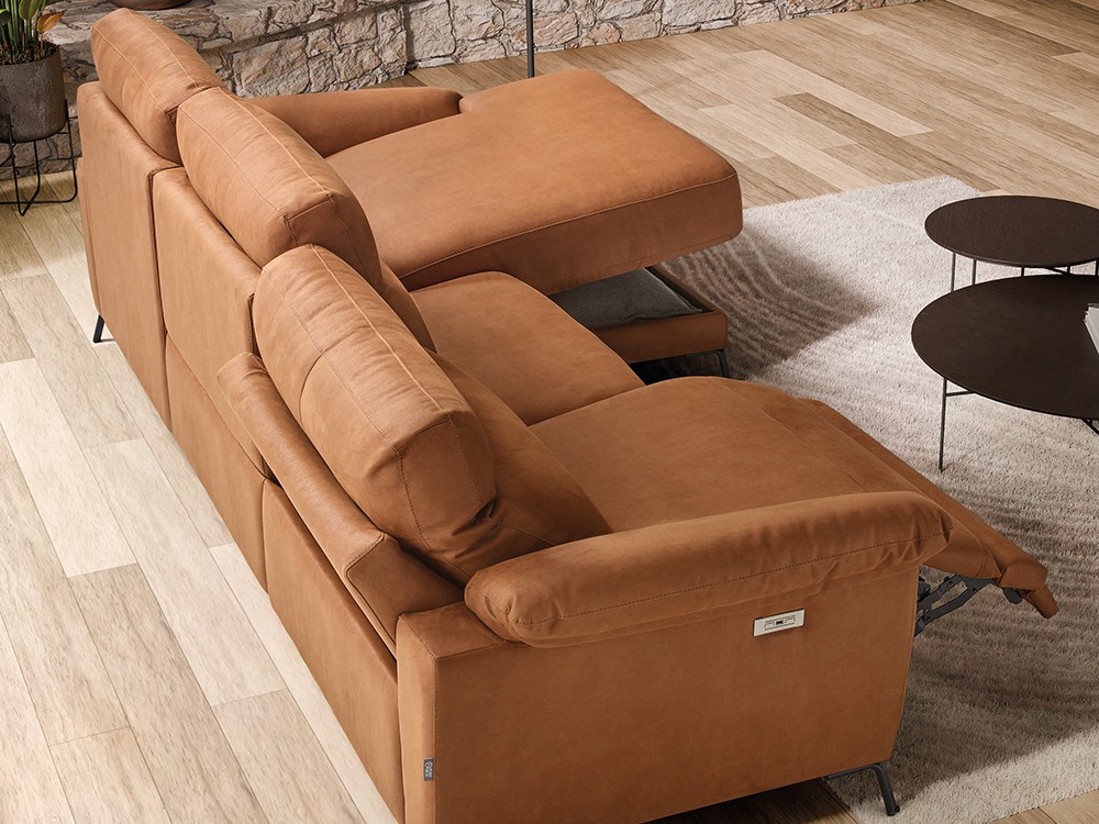 Sofá chaiselongue asientos fijos o relax Vega de Pedro Ortiz - 2