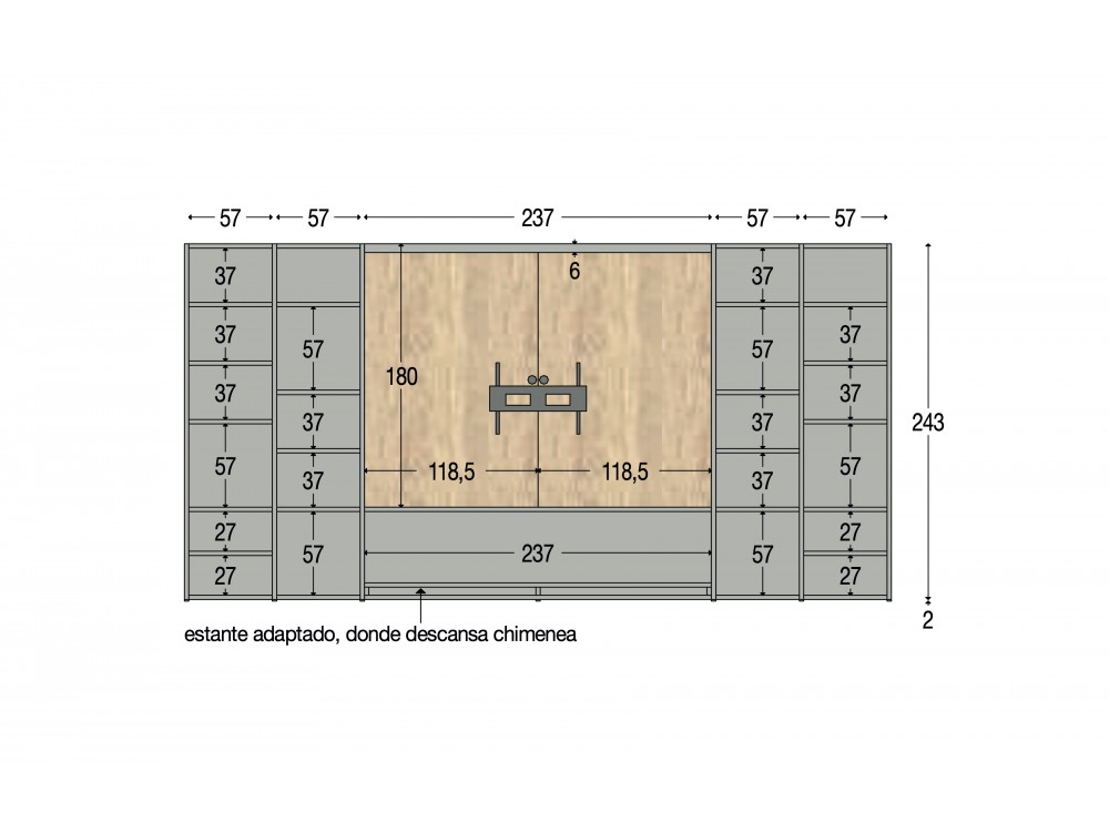 Mueble para tv con chimenea Olive-3