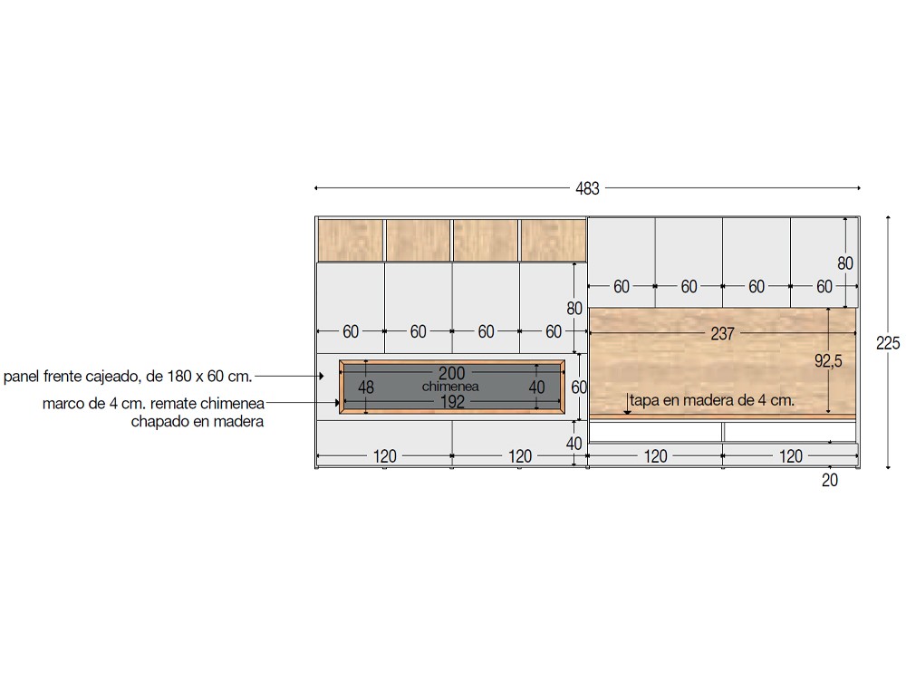 copy of Mueble para tv con chimenea Soft 621 Piñero y Cabrero