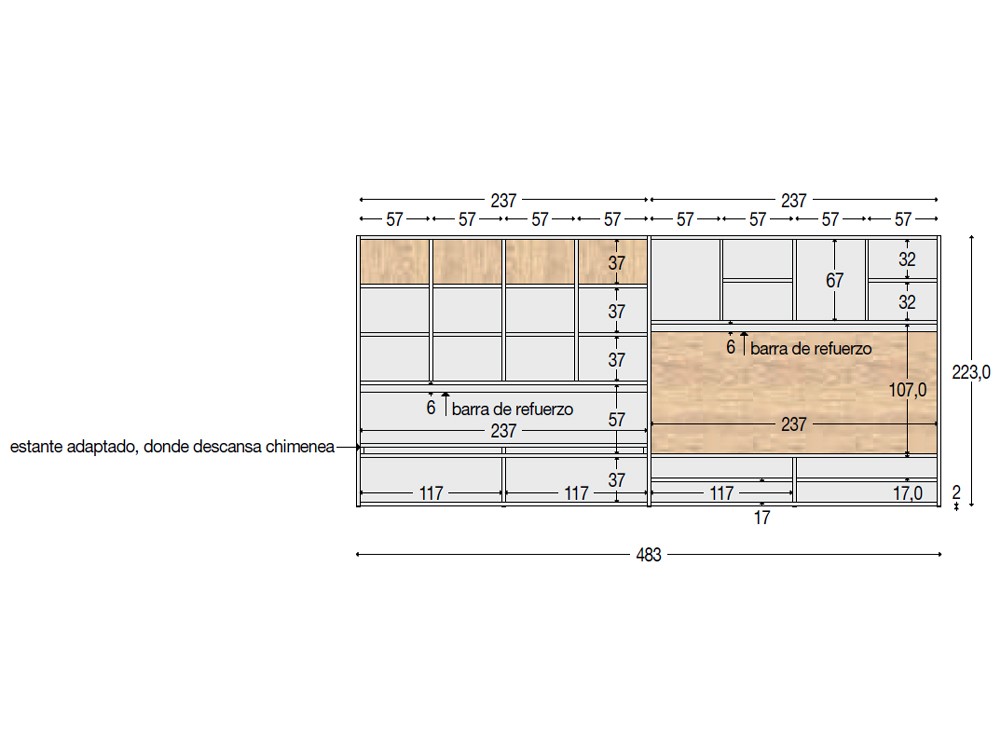 copy of Mueble para tv con chimenea Soft 621 Piñero y Cabrero