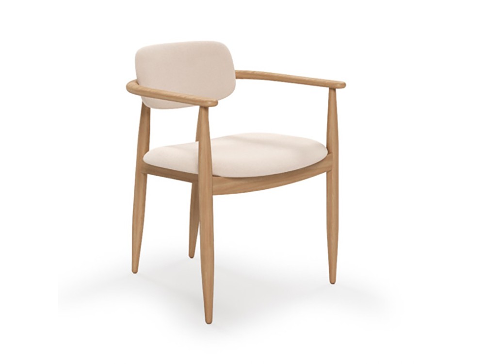 Silla de madera con asiento tapizado Lys de Unika - 4