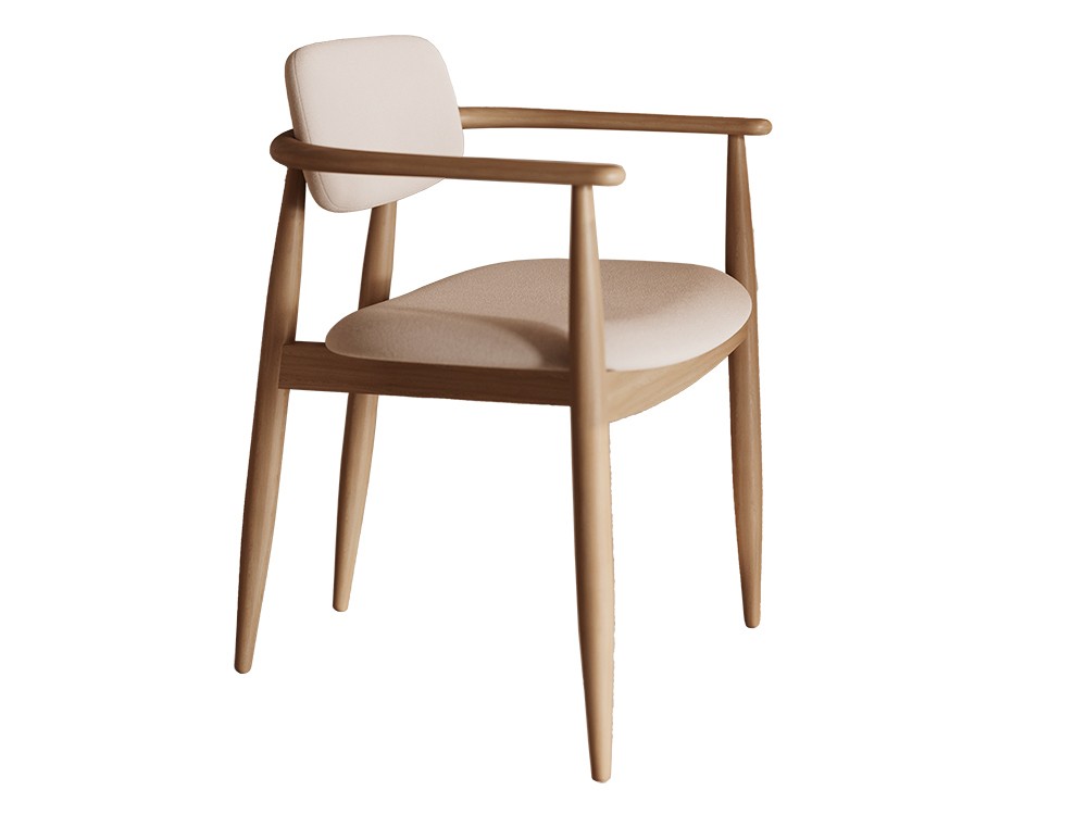 Silla de madera con asiento tapizado Lys de Unika - 1