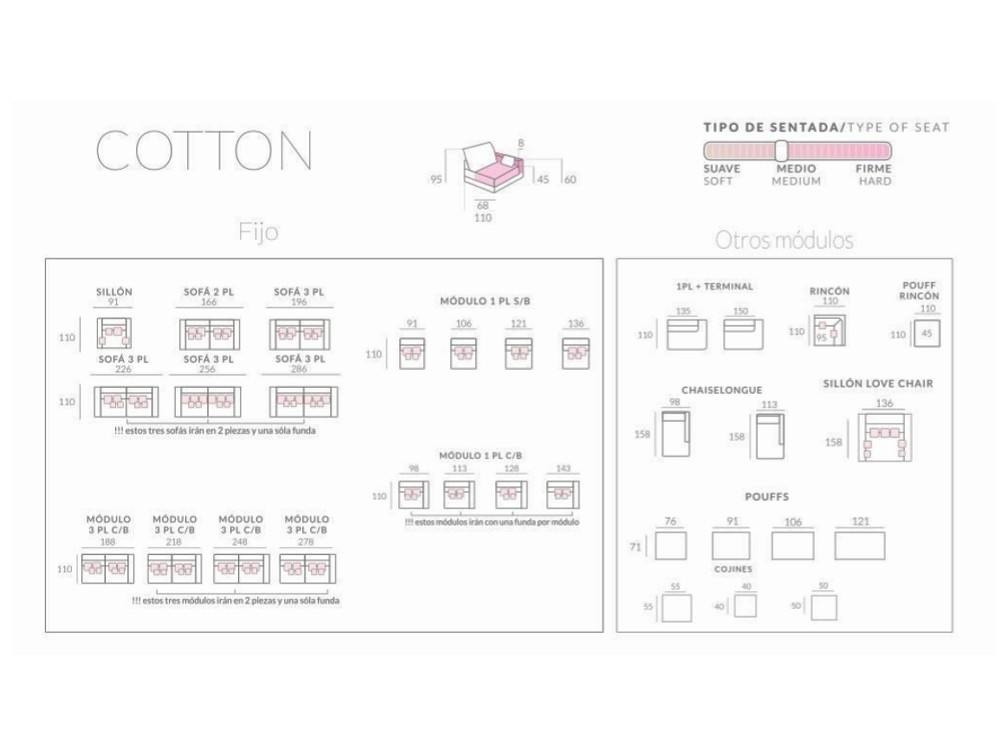 Sofá tapizado en lino Cotton de Bobbio - 6