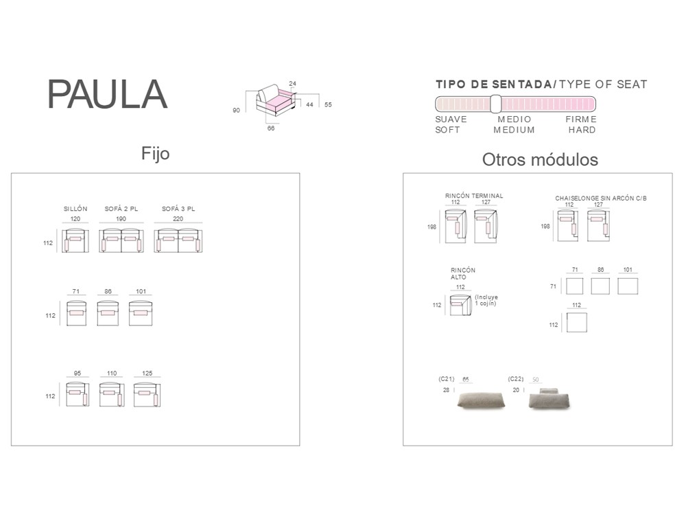 Sofá con chaiselongue Paula de Bobbio - 7