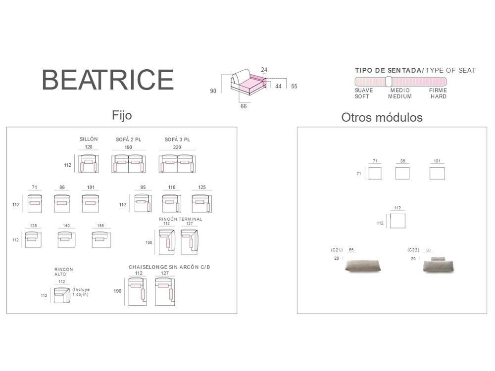 Sofá rinconera tapizado en textil Beatrice de Bobbio - 12
