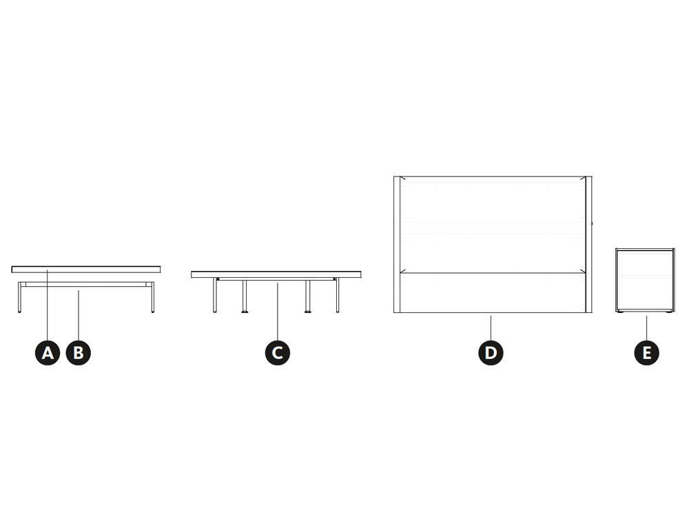 Dormitorio con cabecero Codi tapizado led y base laminada 02 de Lagrama - 6