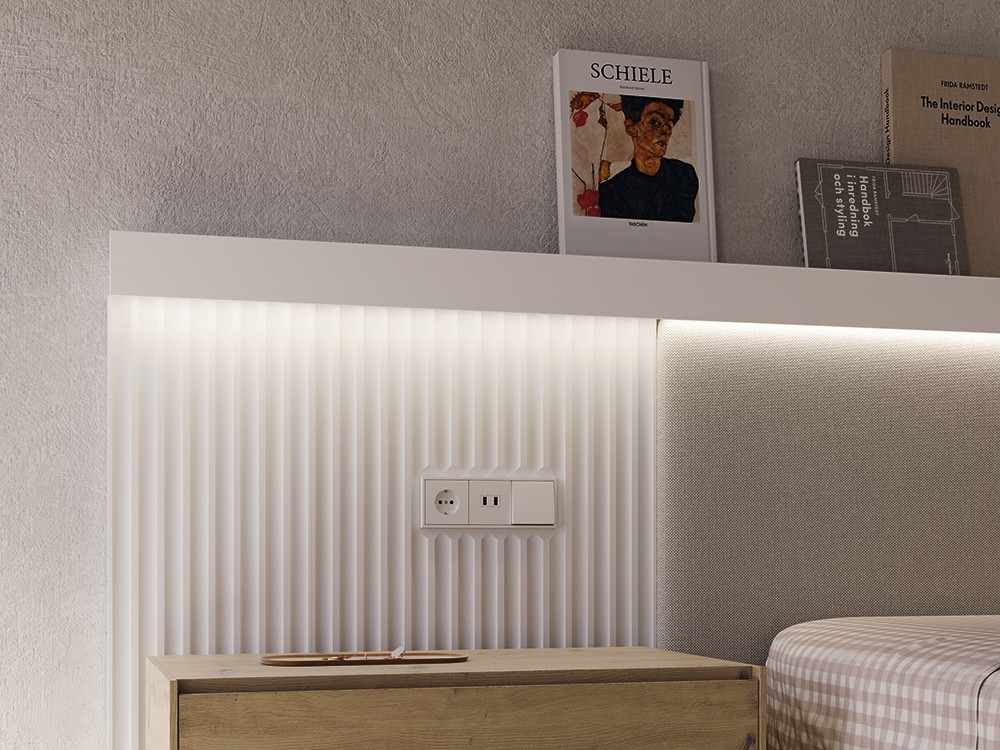 Dormitorio cabecero Ona y Fil tapizado con canapé led 03 de Lagrama - 2