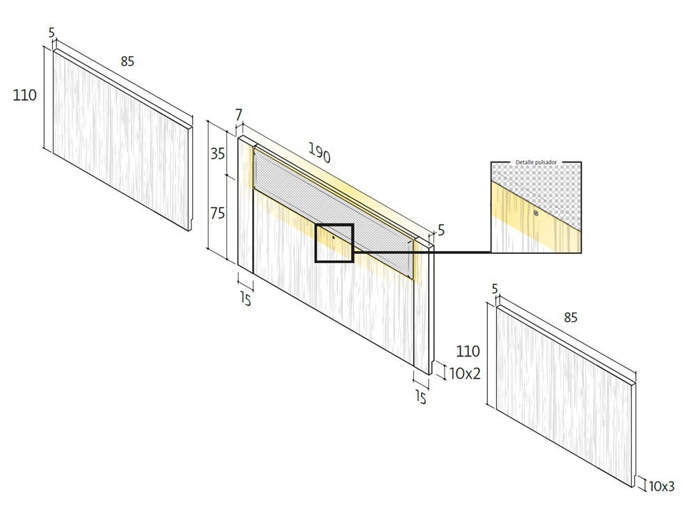 Dormitorio Comm Essential tapizado led 06 de Lagrama - 4