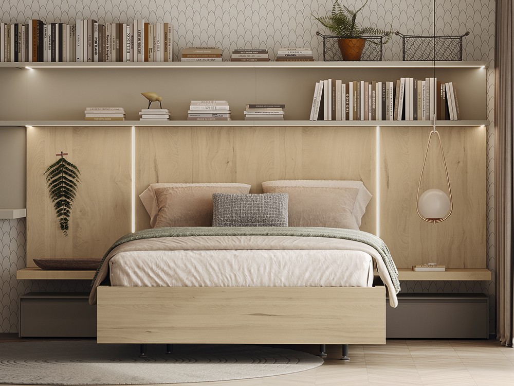 Dormitorio Groove Levita led 10 con mesitas integradas de Lagrama - 1