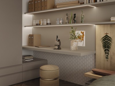 Dormitorio Groove Levita led 10 con mesitas integradas de Lagrama - 3