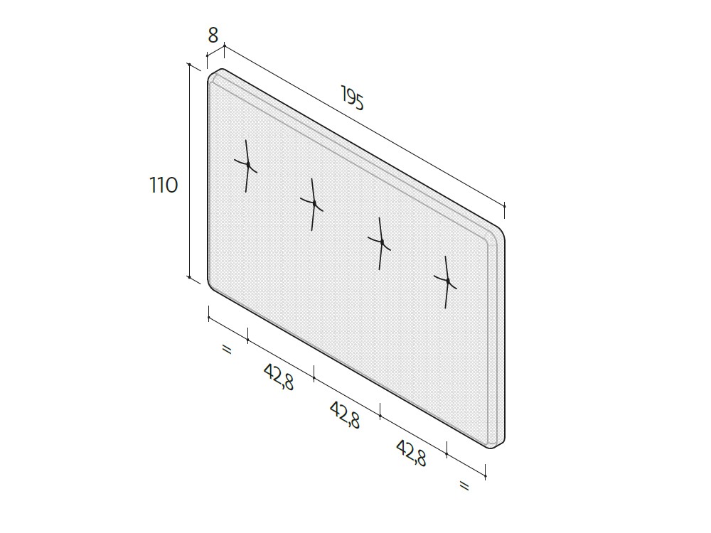 Dormitorio Buttons tapizado led 11 con cama con cajones de Lagrama - 5