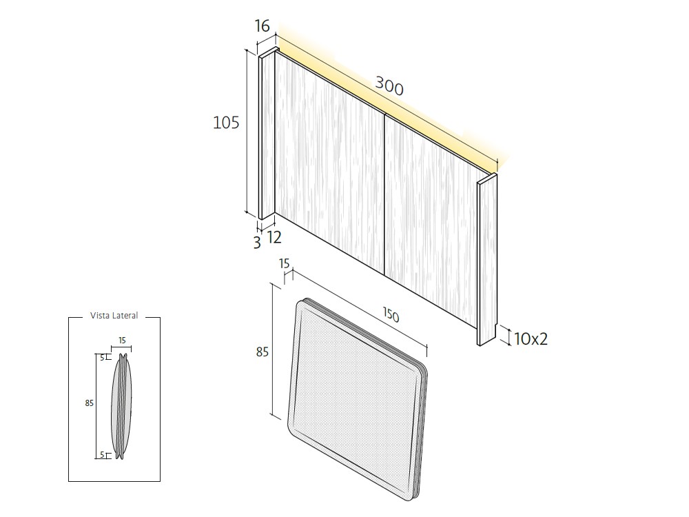 Dormitorio Cushion Limit tapizado 16 de Lagrama - 4