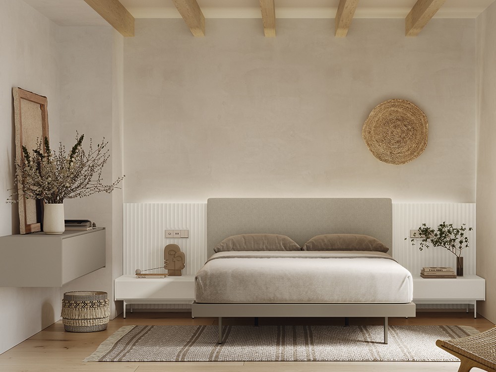 Dormitorio Essential Ona tapizado led 34 de lagrama - 1