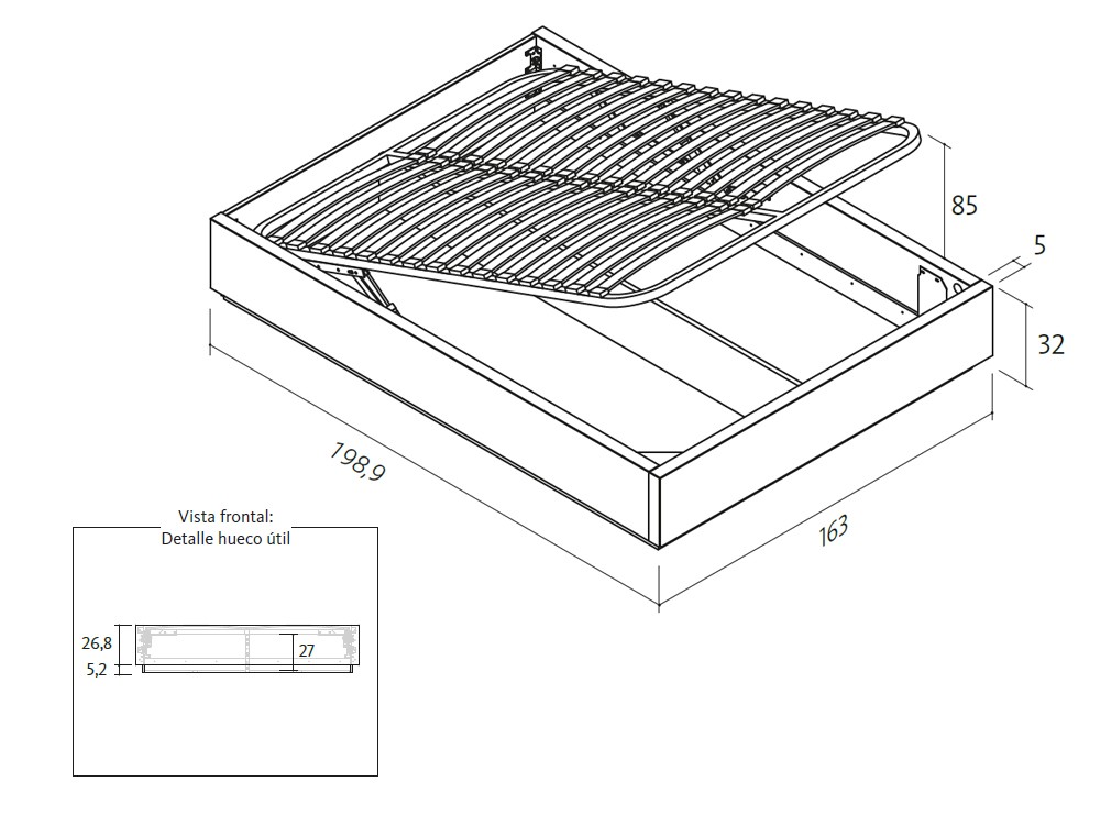 Dormitorio Essential Limit tapizado led 36 de Lagrama - 5