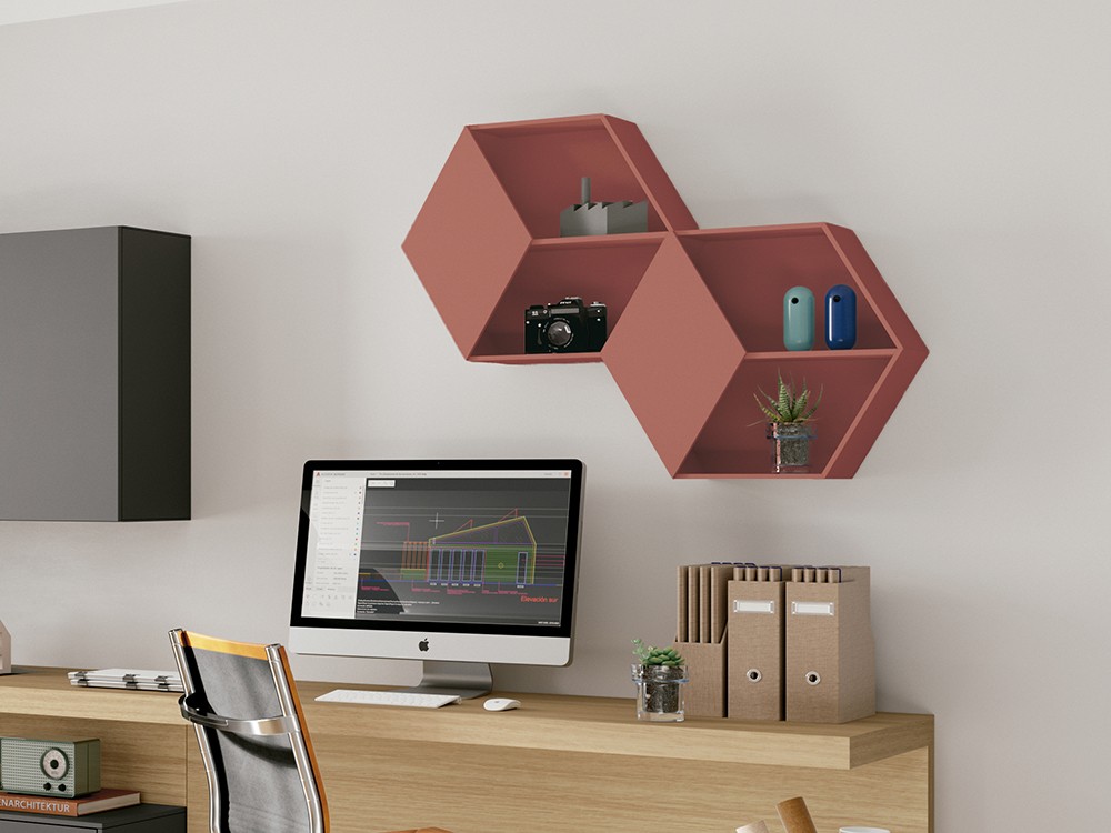 Estante decorativo Mel laminado Nim de Mobenia - 10