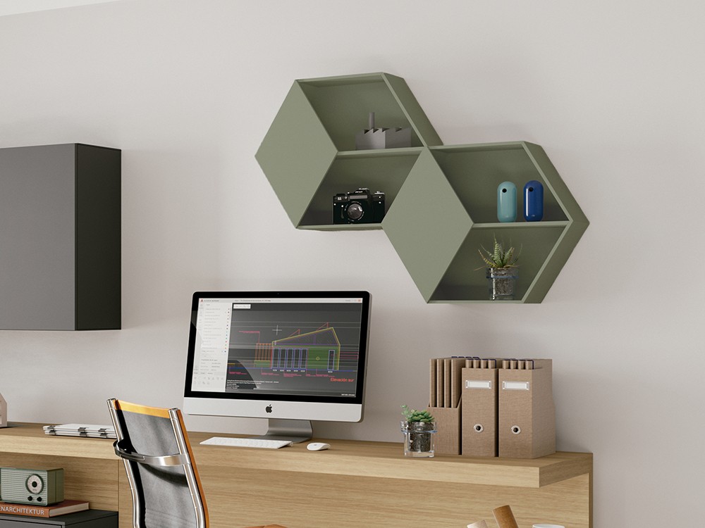 Estante decorativo Mel laminado Nim de Mobenia - 11