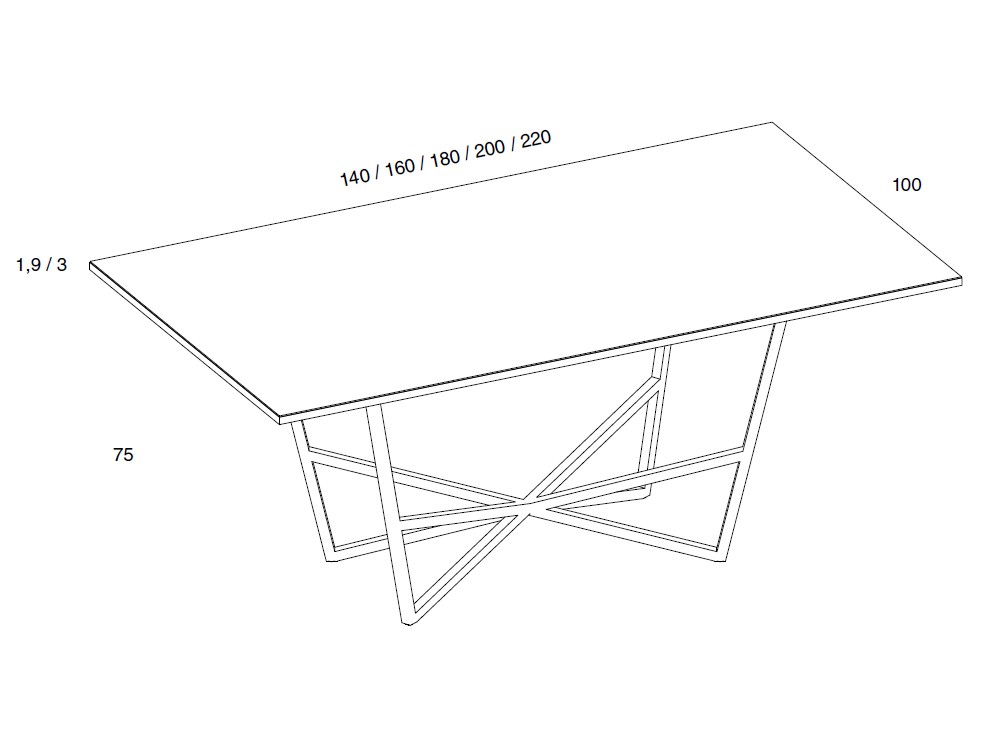 Mesa fija de comedor Mantis laminado Nim de Mobenia - 4