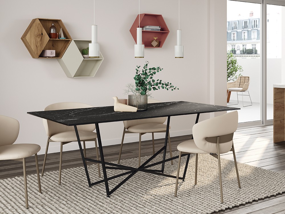 Mesa fija de comedor Mantis Porcelánico de Mobenia - 1