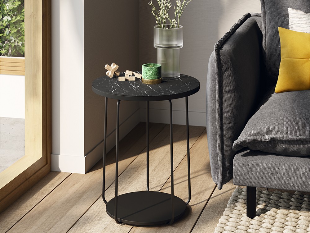 Mesita auxiliar o mesita de noche Cava en melamina o porcelánico de Mobenia - 1