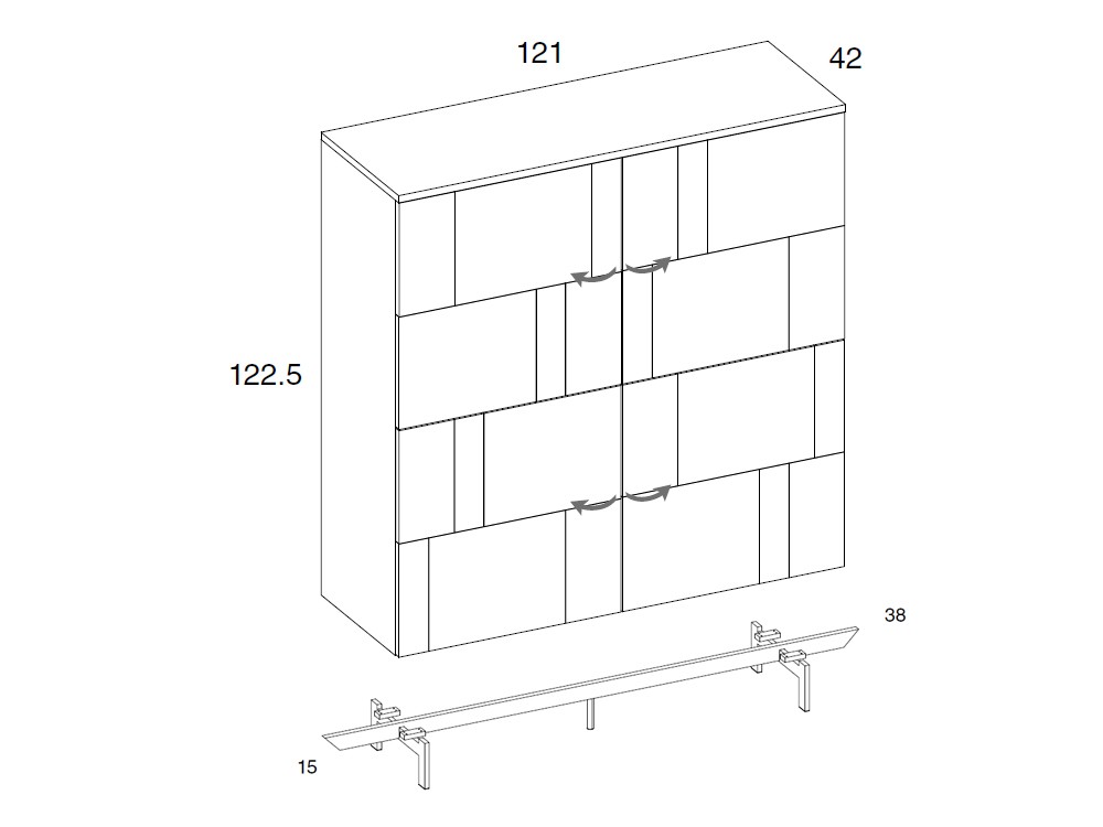 Aparador cubo Keyboard de Mobenia - 3 Aparador cubo Keyboard de Mobenia - 3