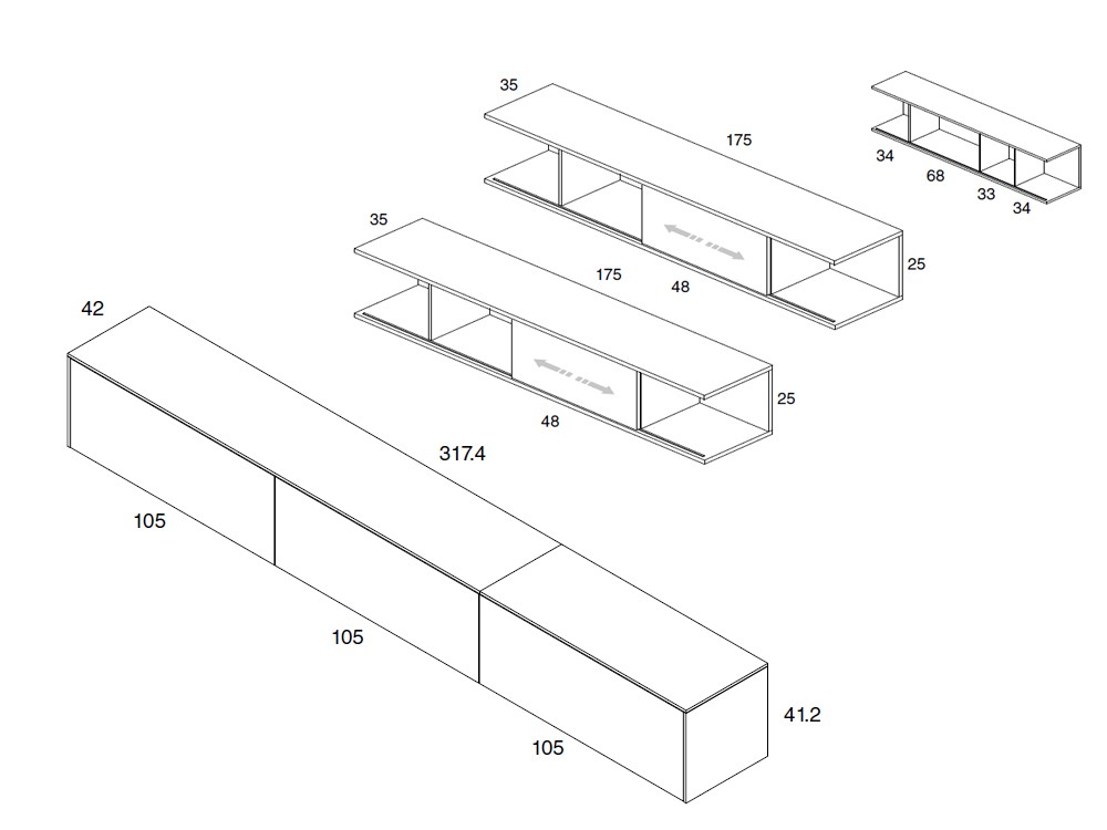 Mueble de TV modular Slide Med 31 de Mobenia - 3