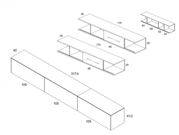 Mueble de TV modular Slide Med 31 de Mobenia - 3