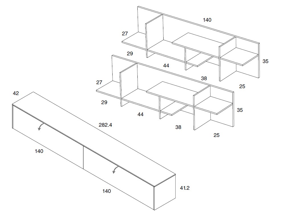 Mueble de TV modular Theo Med 32 de Mobenia - 4
