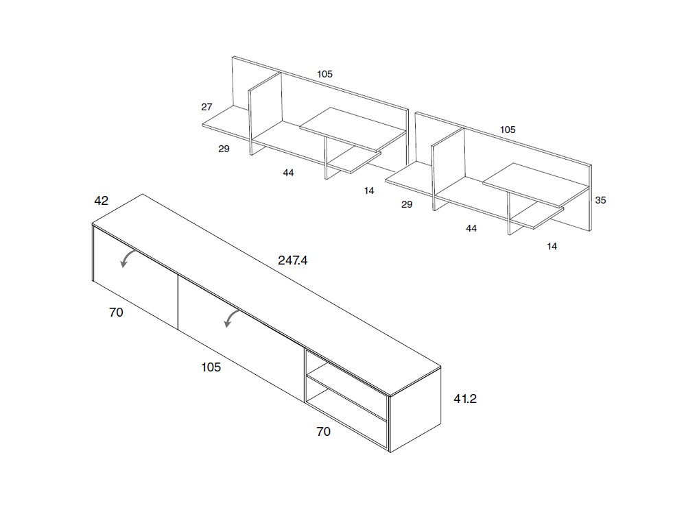 Mueble de TV modular Theo Med 33 de Mobenia - 3
