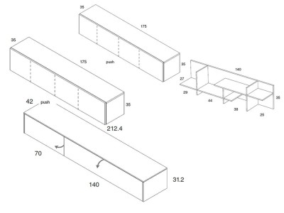 Mueble de TV modular Theo Med 34 de Mobenia - 10