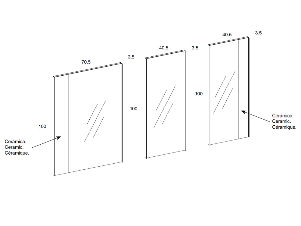 Set de tres espejos Lake de Mobenia - 3