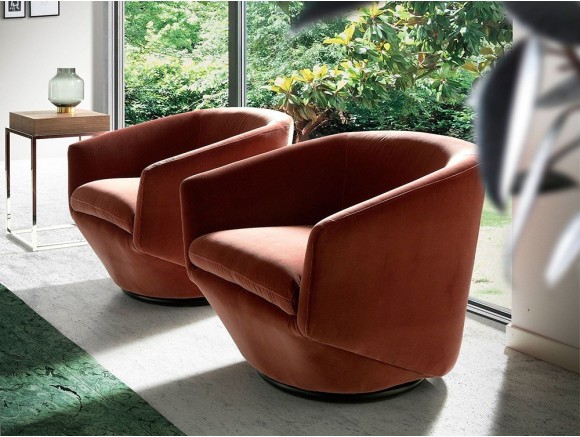 Sillón giratorio tapizado en terciopelo 5041 Ángel Cerdá - 1