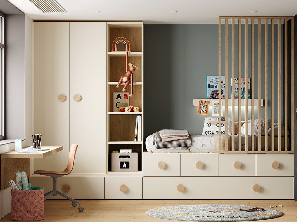 Cama con protector de listones Flow 02 de Jotajotape - 1