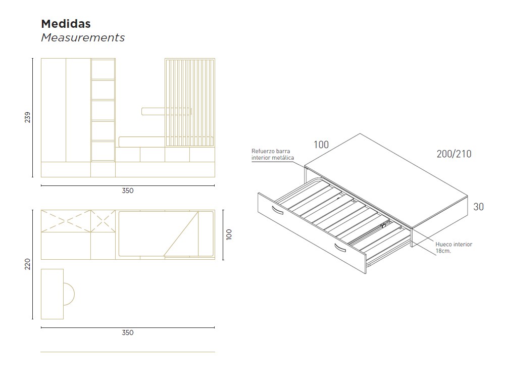 Cama con protector de listones Flow 02 de Jotajotape - 8