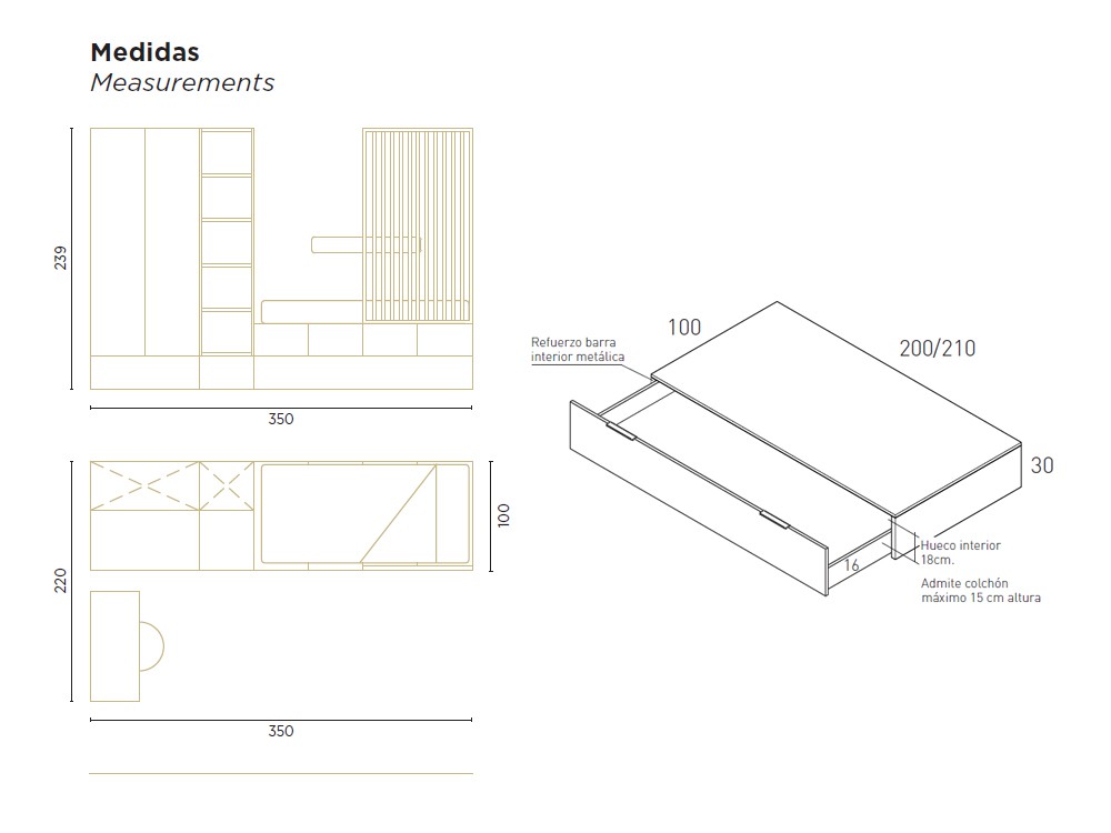 Cama con protector de listones Flow 02 de Jotajotape - 9