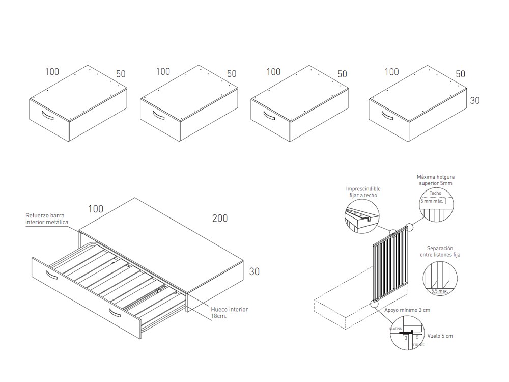 Cama con protector de listones Flow 02 de Jotajotape - 10