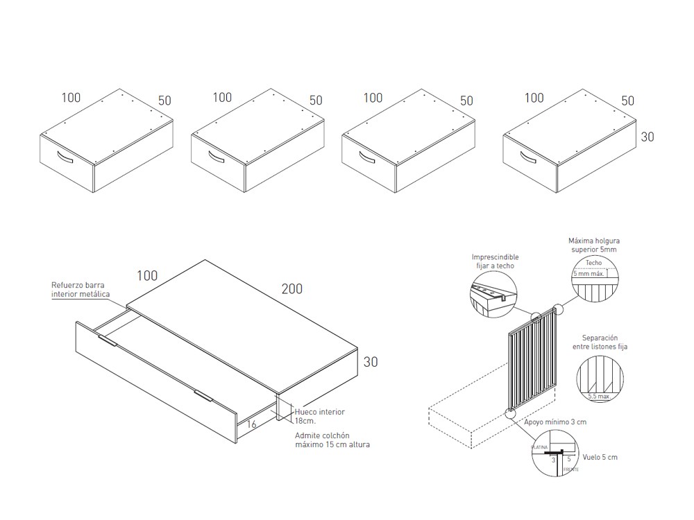 Cama con protector de listones Flow 02 de Jotajotape - 11