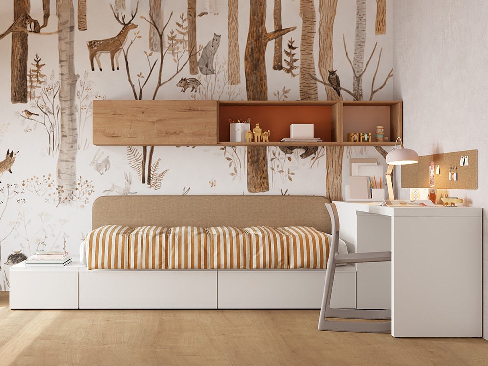 Dormitorio con mesa de estudio Flow 05 de Jotajotape - 1