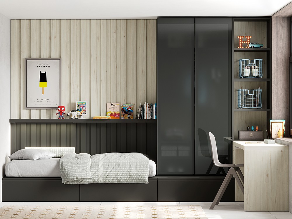 Dormitorio con panel Flow 14 de Jotajotape - 1