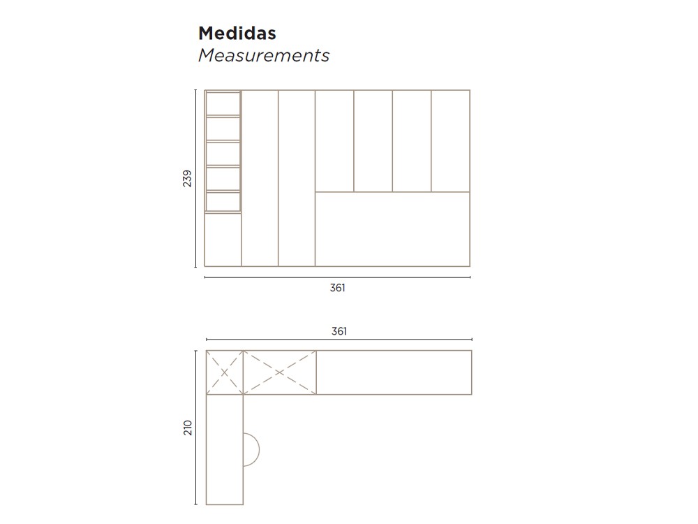 Dormitorio con cama abatible horizontal de 90cm Flow de jotajotape - 4