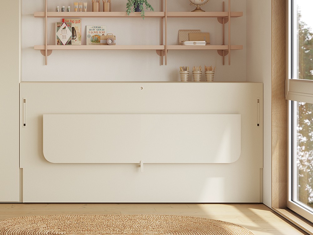 Dormitorio con cama abatible horizontal de 90cm  con escritorio Flow de jotajotape - 7