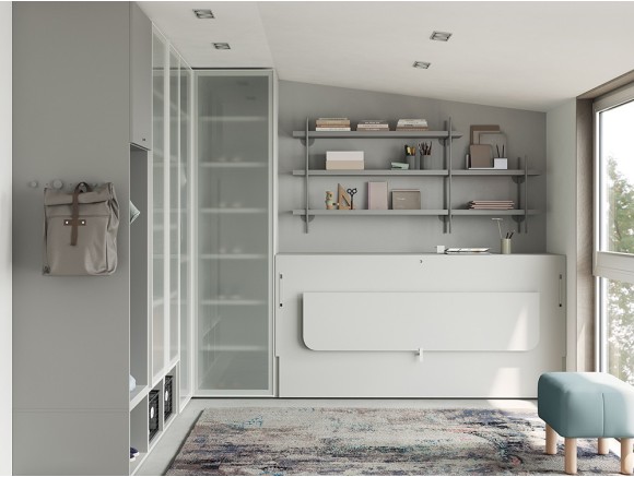 Dormitorio con cama abatible horizontal de 90cm Flow de jotajotape - 1